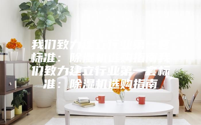 我們致力建立行業第一套標準:除濕機選購指南我們致力建立行業第一套標準:除濕機選購指南